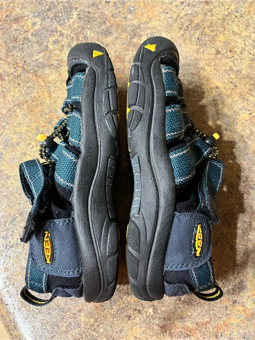 KEEN Newport H2 Little Kids Size 12 Navy Blue Yellow Waterproof Hiking Sandals